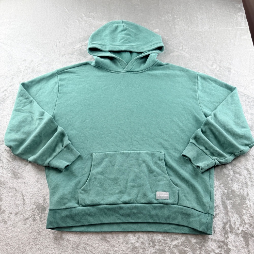 Hollister Relaxed Fit Women's Large Hoodie Green Long Sleeve Pullover